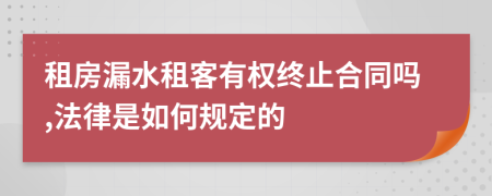 租房漏水租客有權(quán)終止合同嗎,法律是如何規(guī)定的