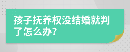 孩子撫養(yǎng)權(quán)沒結(jié)婚就判了怎么辦？