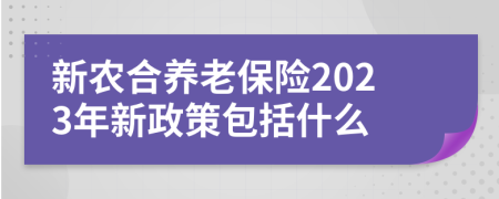 新農(nóng)合養(yǎng)老保險2023年新政策包括什么