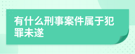 有什么刑事案件屬于犯罪未遂