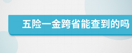 五險(xiǎn)一金跨省能查到的嗎