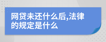 網(wǎng)貸未還什么后,法律的規(guī)定是什么