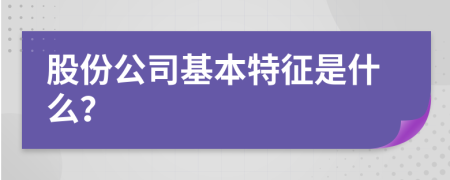股份公司基本特征是什么？