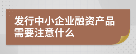發(fā)行中小企業(yè)融資產(chǎn)品需要注意什么