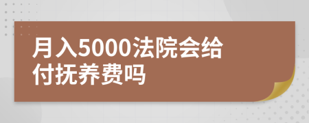 月入5000法院會給付撫養(yǎng)費嗎