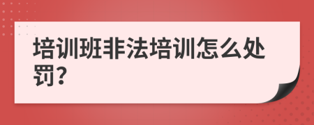 培訓(xùn)班非法培訓(xùn)怎么處罰？