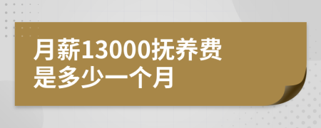 月薪13000撫養(yǎng)費(fèi)是多少一個月