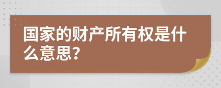國家的財產所有權是什么意思？