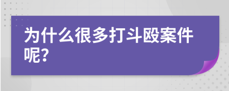為什么很多打斗毆案件呢？