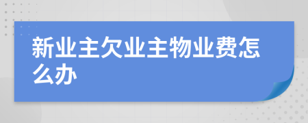 新業(yè)主欠業(yè)主物業(yè)費怎么辦