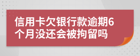 信用卡欠銀行款逾期6個(gè)月沒(méi)還會(huì)被拘留嗎