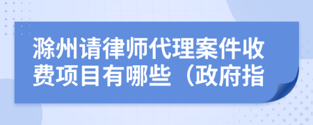 滁州請律師代理案件收費項目有哪些（政府指