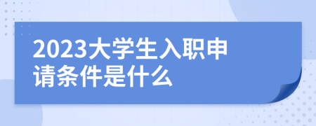 2023大學(xué)生入職申請(qǐng)條件是什么
