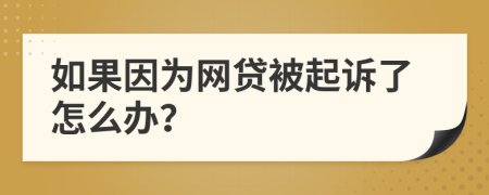 如果因?yàn)榫W(wǎng)貸被起訴了怎么辦？