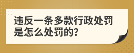 違反一條多款行政處罰是怎么處罰的？