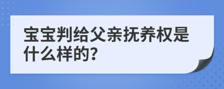寶寶判給父親撫養(yǎng)權(quán)是什么樣的？
