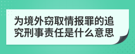 為境外竊取情報罪的追究刑事責(zé)任是什么意思