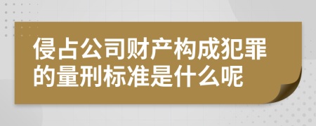 侵占公司財(cái)產(chǎn)構(gòu)成犯罪的量刑標(biāo)準(zhǔn)是什么呢