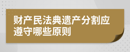 財(cái)產(chǎn)民法典遺產(chǎn)分割應(yīng)遵守哪些原則