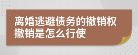 離婚逃避債務(wù)的撤銷權(quán)撤銷是怎么行使