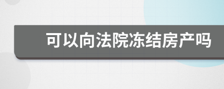 可以向法院凍結(jié)房產(chǎn)嗎