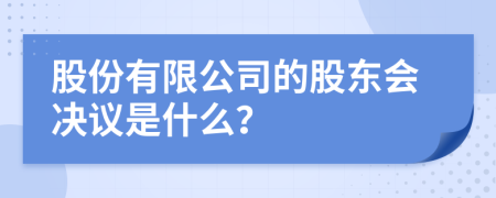 股份有限公司的股東會(huì)決議是什么？