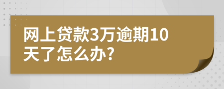 網(wǎng)上貸款3萬逾期10天了怎么辦?