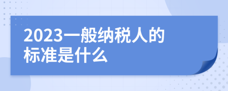 2023一般納稅人的標(biāo)準(zhǔn)是什么