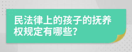民法律上的孩子的撫養(yǎng)權規(guī)定有哪些？