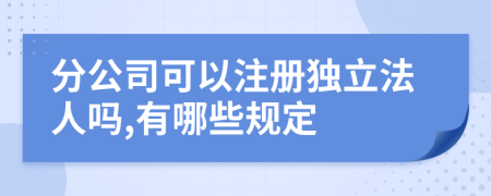 分公司可以注冊獨(dú)立法人嗎,有哪些規(guī)定
