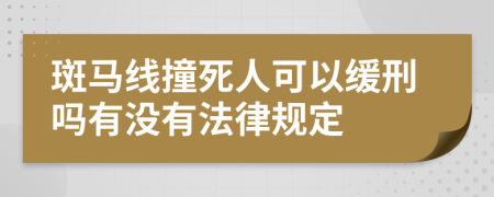 斑馬線撞死人可以緩刑嗎有沒有法律規(guī)定