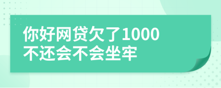你好網(wǎng)貸欠了1000不還會(huì)不會(huì)坐牢