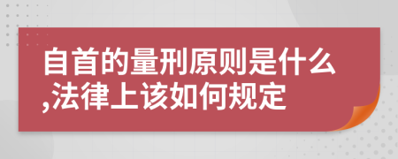 自首的量刑原則是什么,法律上該如何規(guī)定