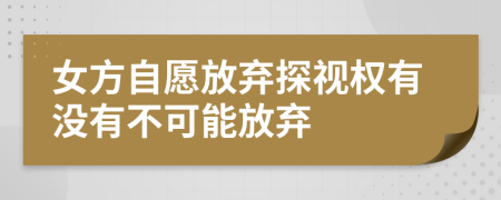 女方自愿放棄探視權(quán)有沒(méi)有不可能放棄