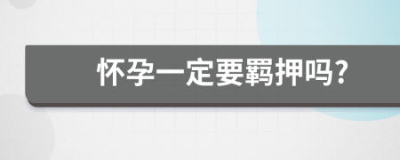 懷孕一定要羈押嗎?
