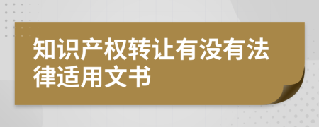 知識產(chǎn)權(quán)轉(zhuǎn)讓有沒有法律適用文書