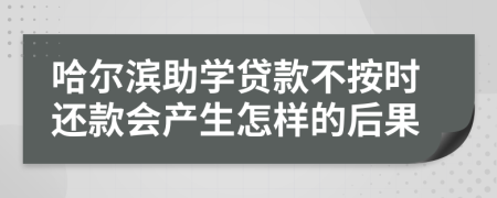 哈爾濱助學(xué)貸款不按時(shí)還款會(huì)產(chǎn)生怎樣的后果
