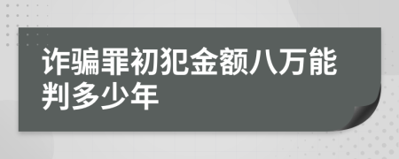 詐騙罪初犯金額八萬(wàn)能判多少年