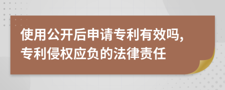 使用公開后申請(qǐng)專利有效嗎,專利侵權(quán)應(yīng)負(fù)的法律責(zé)任