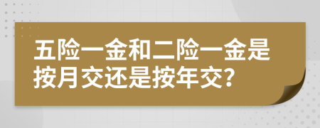 五險一金和二險一金是按月交還是按年交？