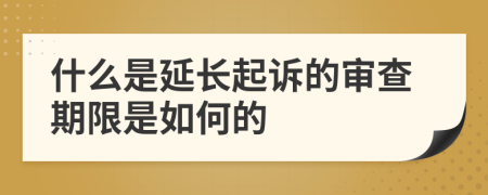 什么是延長起訴的審查期限是如何的