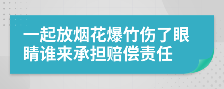 一起放煙花爆竹傷了眼睛誰來承擔賠償責任