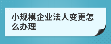 小規(guī)模企業(yè)法人變更怎么辦理