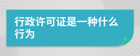 行政許可證是一種什么行為