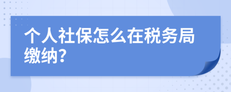個(gè)人社保怎么在稅務(wù)局繳納？