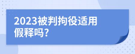 2023被判拘役適用假釋嗎?
