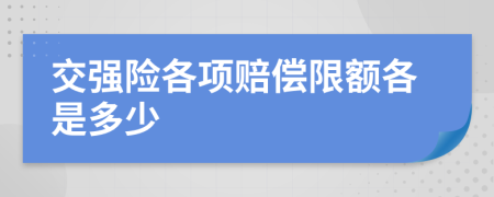 交強(qiáng)險(xiǎn)各項(xiàng)賠償限額各是多少
