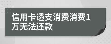 信用卡透支消費(fèi)消費(fèi)1萬無法還款