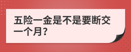 五險(xiǎn)一金是不是要斷交一個(gè)月？
