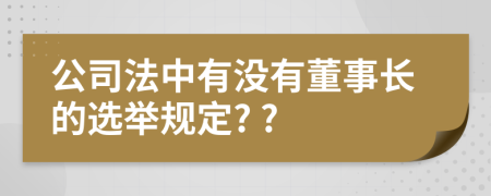 公司法中有沒有董事長的選舉規(guī)定? ?